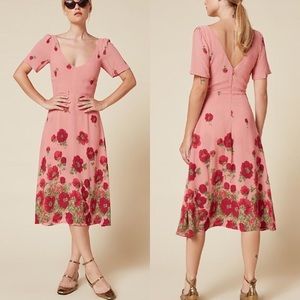 Reformation floral midi pink Ophelia dress